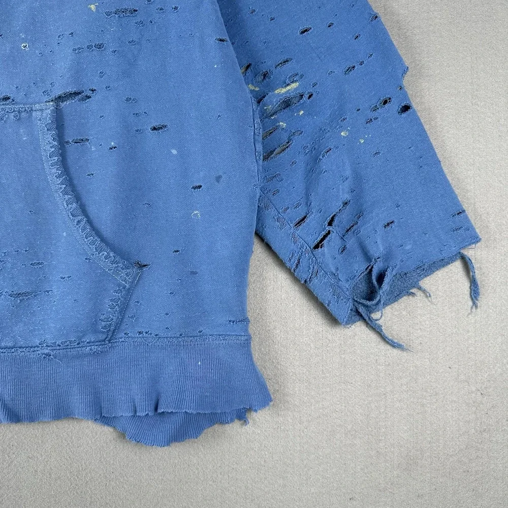 Vintage 90s Abercrombie Fitch Sweatshirt 2XL‎ Blue Distressed Thrashed Crew Neck